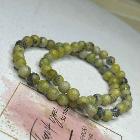 Green Jasper Beaded Bracelets (Set of 2) - Picture 2 of 3